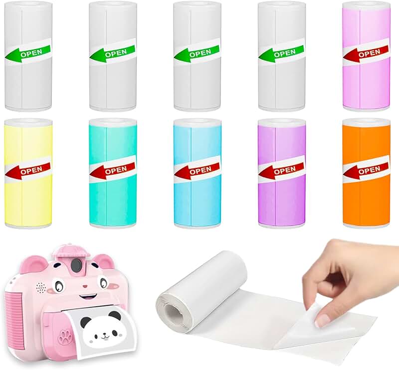10 Rolls of 57x25 mm Self-Adhesive Thermal Sticker Paper
