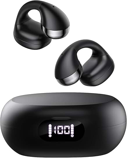 Open Ear Bluetooth Headphones with LED Display and 30H Playtime
