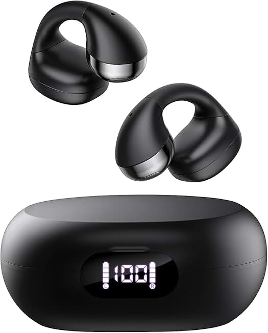 Open Ear Bluetooth Headphones with LED Display and 30H Playtime
