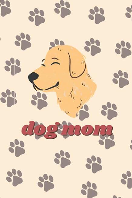 Dog Mom Journal with Paw Prints and Dotted Lines