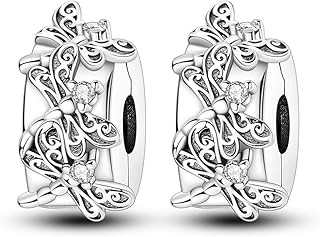 Sterling Silver Clip Spacer Charm with Star Moon Evil Eye