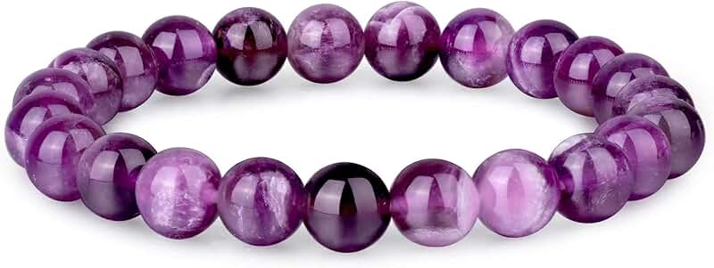 8mm Beaded Natural Gemstone Bracelets for Women and Men
