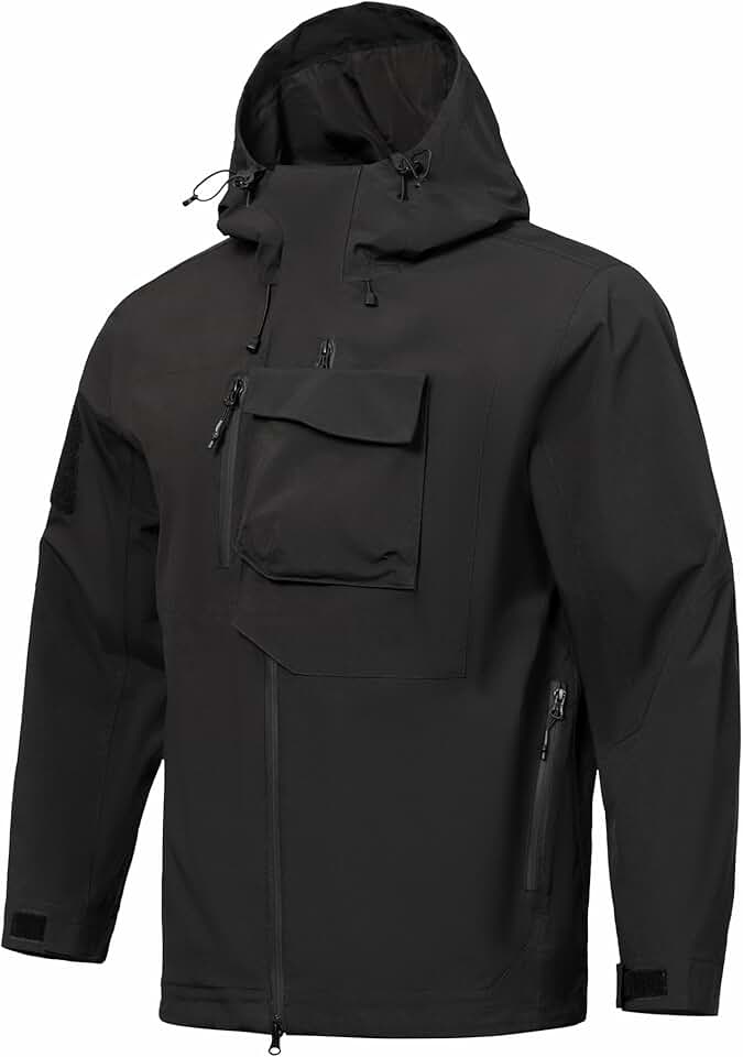 Men's Waterproof Lightweight Hooded Rain Jacket