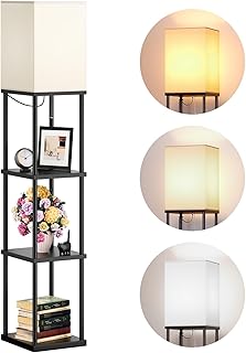4-Tier Modern Shelf Floor Lamp with LED Bulb