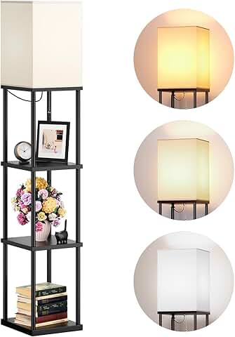 4-Tier Modern Shelf Floor Lamp with LED Bulb
