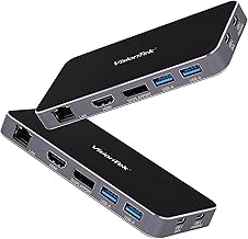Portable USB-C Dual Monitor Hub with Ethernet and USB-A
