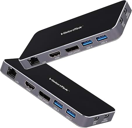 Portable USB-C Dual Monitor Hub with Ethernet and USB-A