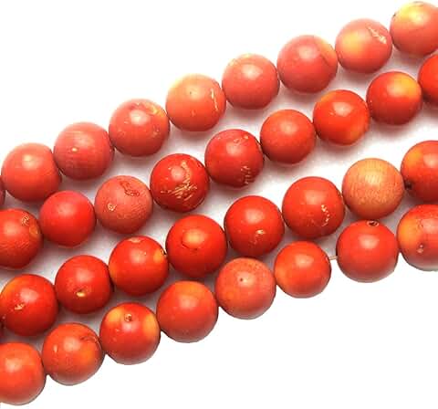 Orange Coral Round Gemstone Beads for Jewelry Making