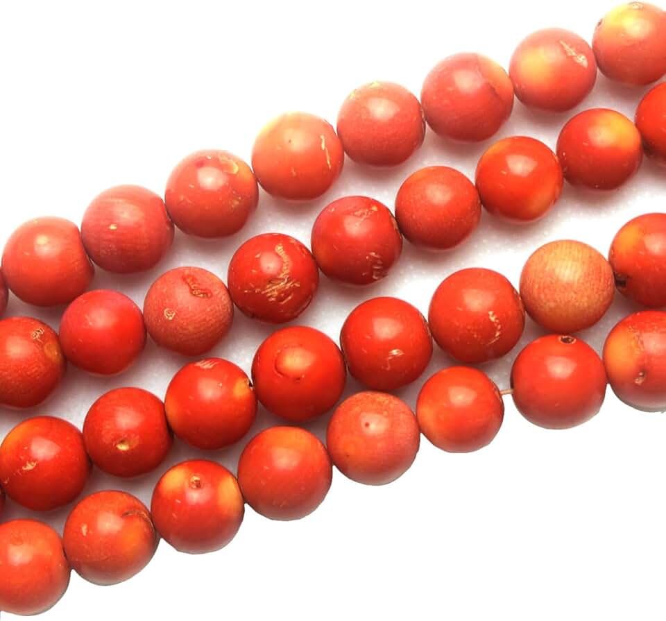 Orange Coral Round Gemstone Beads for Jewelry Making
