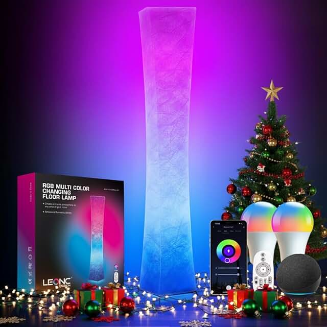 Smart RGB+CCT Floor Lamp with Remote and Music Sync