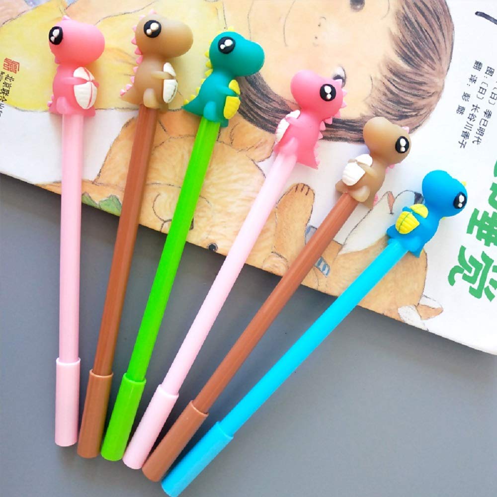 12 Cute Dinosaur Gel Ink Pens Set for Writing