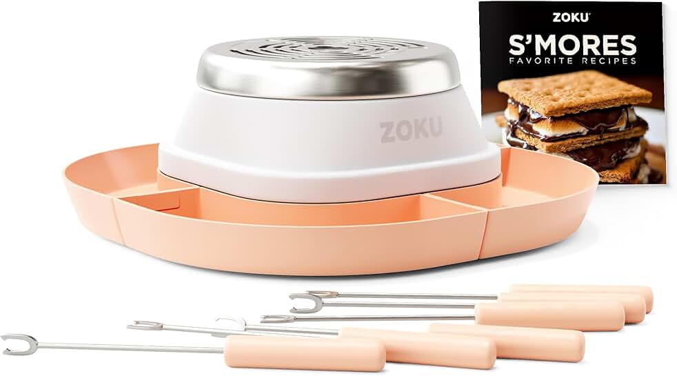 Tabletop S'mores Maker with Reusable Sticks and Recipe Book