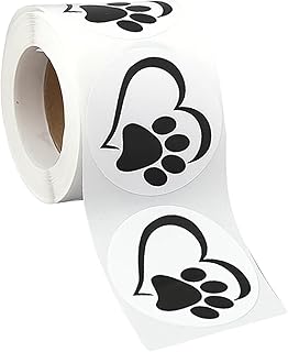 Heart-Shaped Paw Print Stickers for Animal Awareness