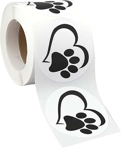 Heart-Shaped Paw Print Stickers for Animal Awareness