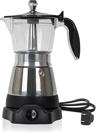 Modern 6-Cup Electric Moka Pot Coffee Maker