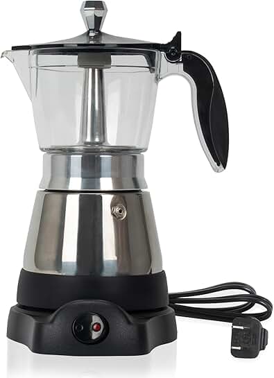 Modern 6-Cup Electric Moka Pot Coffee Maker