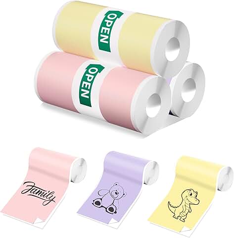 Self-Adhesive Glossy Printable Sticker Paper, 3 Rolls