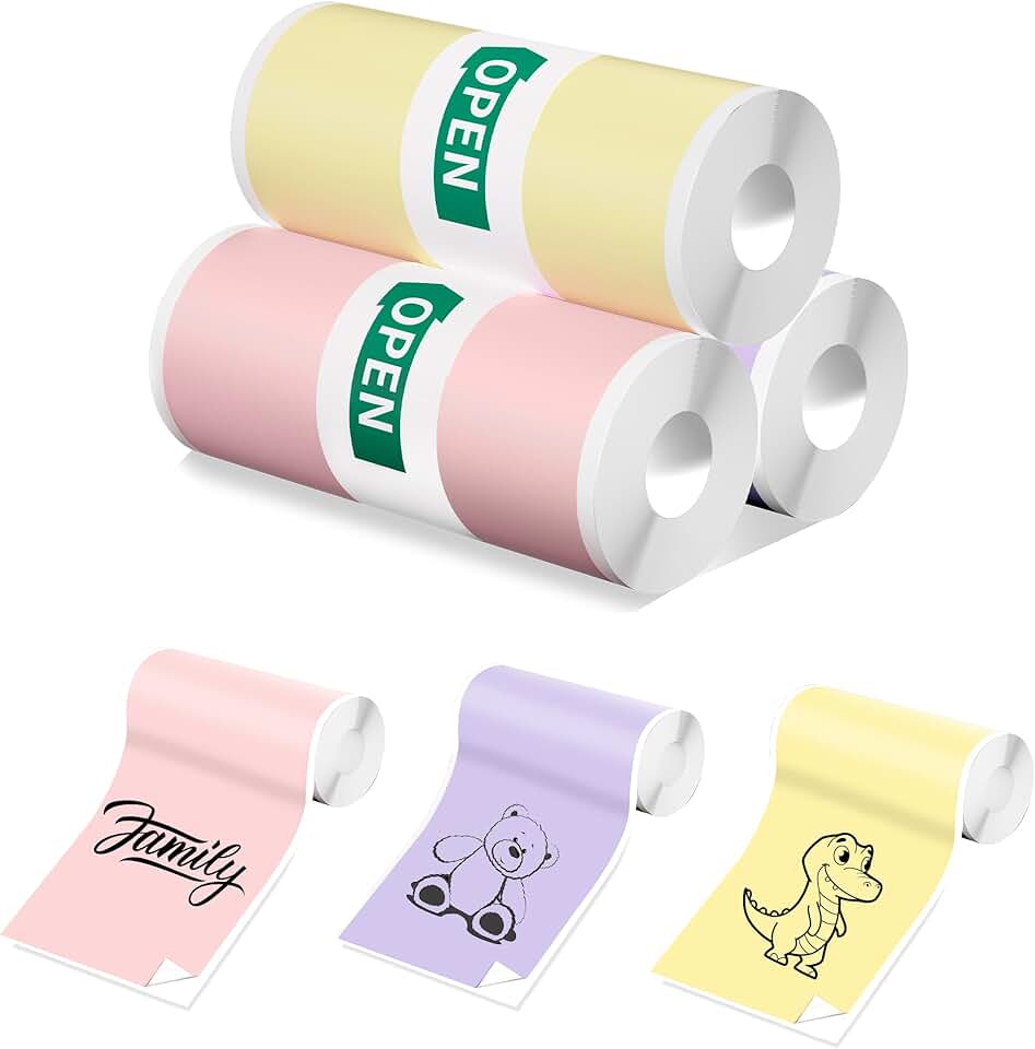 Self-Adhesive Glossy Printable Sticker Paper, 3 Rolls