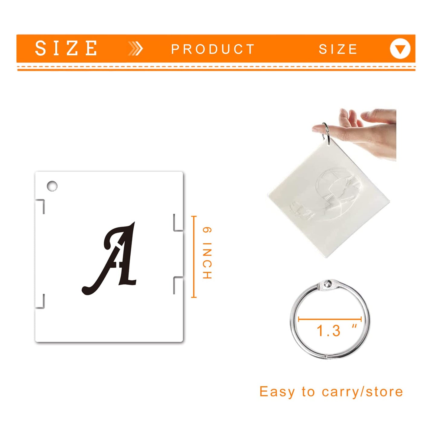 6 Inch Alphabet Letter S Reusable Plastic Set with 70 Templates