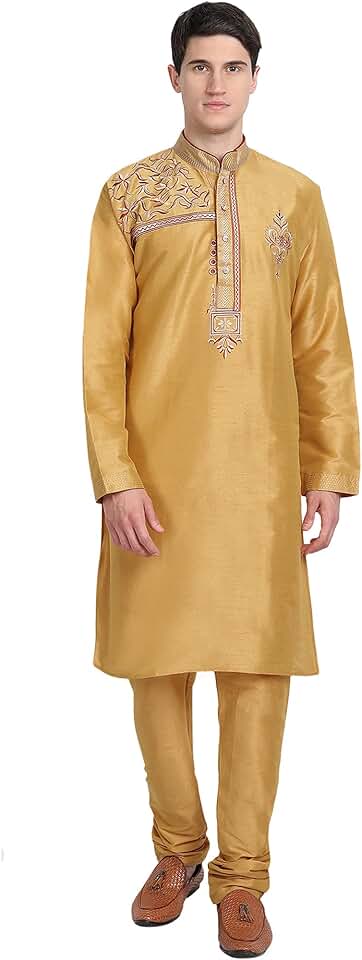 Men's Art Silk Kurta Pajama Set for Ethnic Wear