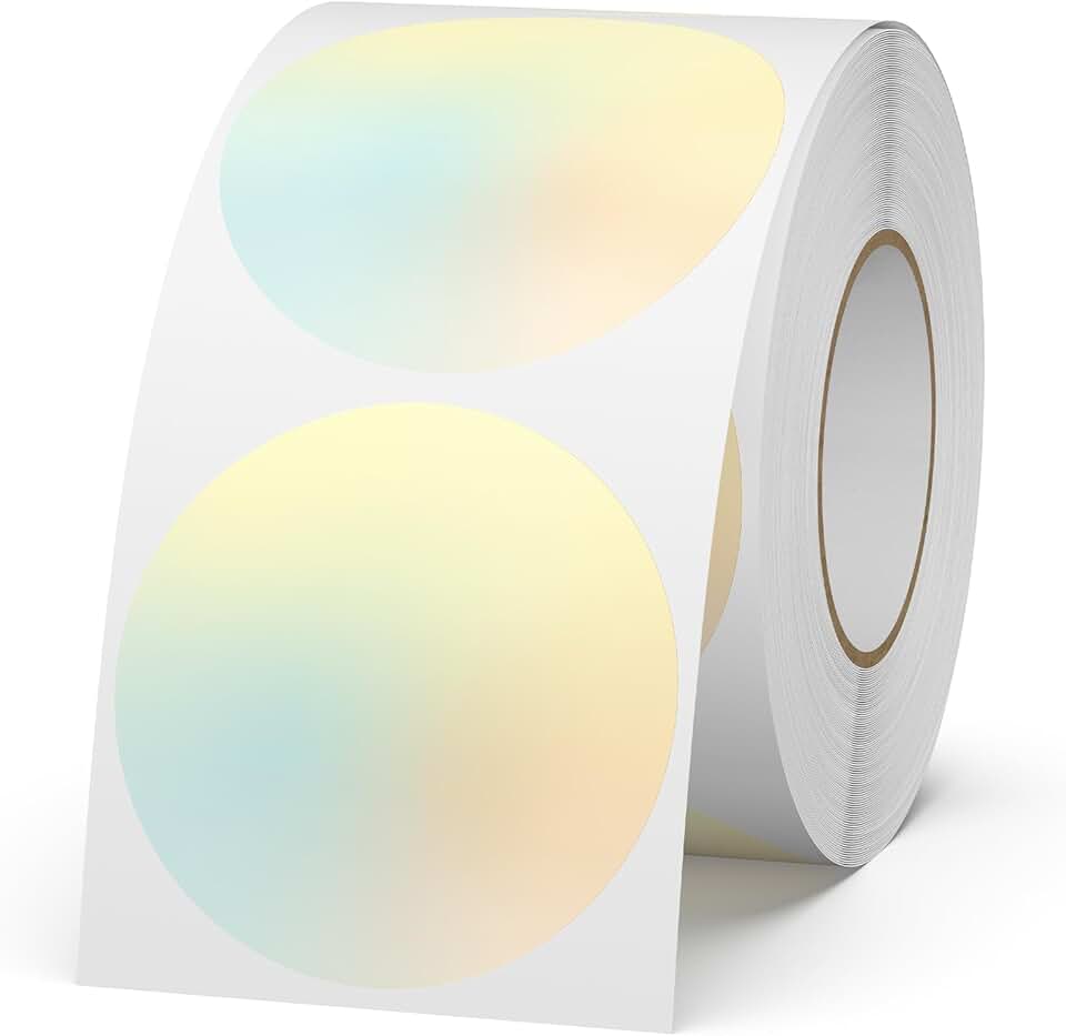 Yellow Gradient 2-Inch Waterproof Round Labels, 500 Pack