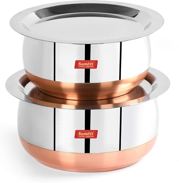 Stainless Steel Copper Bottom Cookware Set with Lids