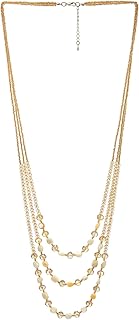 Three-Strand Champagne Crystal Bead Necklace
