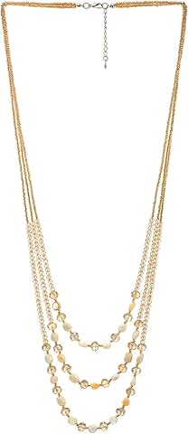 Three-Strand Champagne Crystal Bead Necklace
