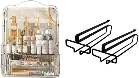 Black Cosmetics and Wine Glass Storage Box Set