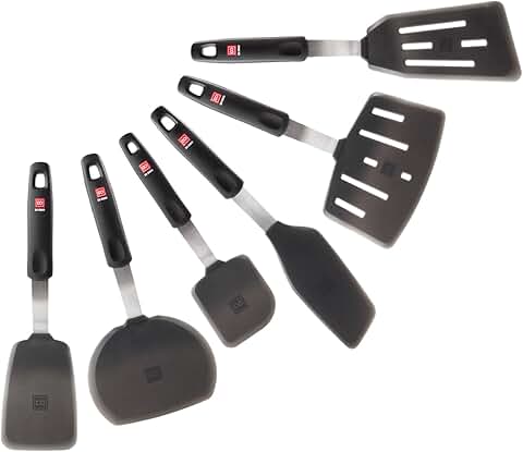 Silicone Turner Spatula Set, 6 Pieces, Heat-Resistant, BPA-Free