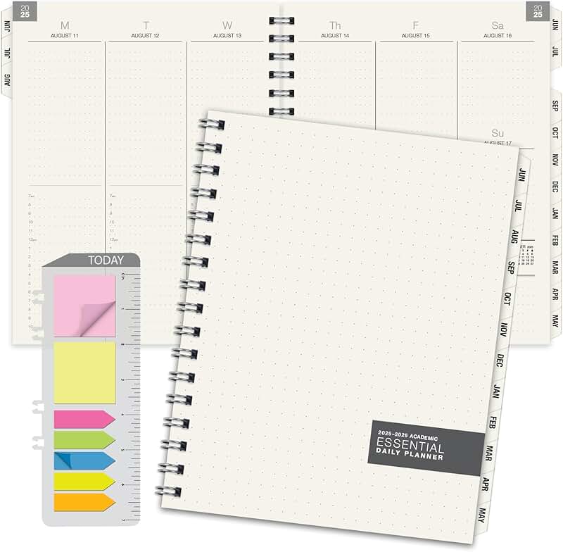 Monthly and weekly planner for 2025-2026