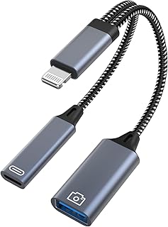 Lightning to USB Camera Adapter with Charging Port