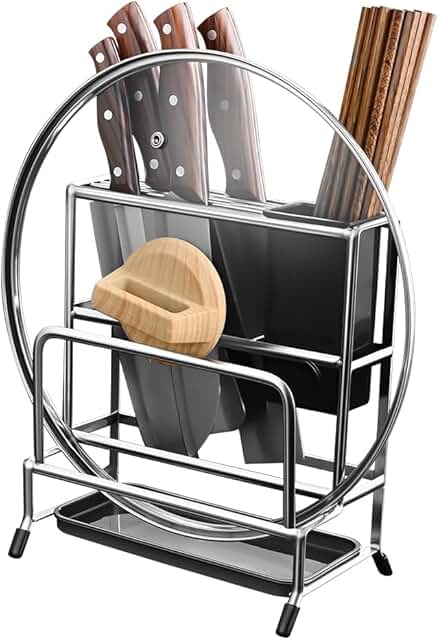 Multifunctional Kitchen Storage Rack with Drain Tray