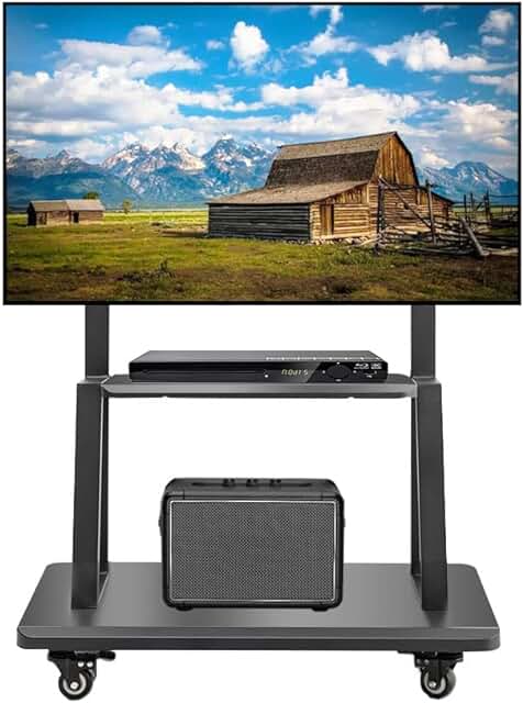 Adjustable Mobile TV Stand for 32-75 Inch Screens