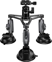Triple Suction Cup Car Mount with 360° Ball Head