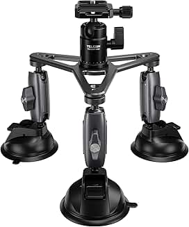 Triple Suction Cup Car Mount with 360° Ball Head