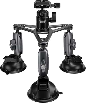 Triple Suction Cup Car Mount with 360° Ball Head
