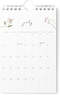 Mini Wall Calendar 2025-2026 with Floral Design