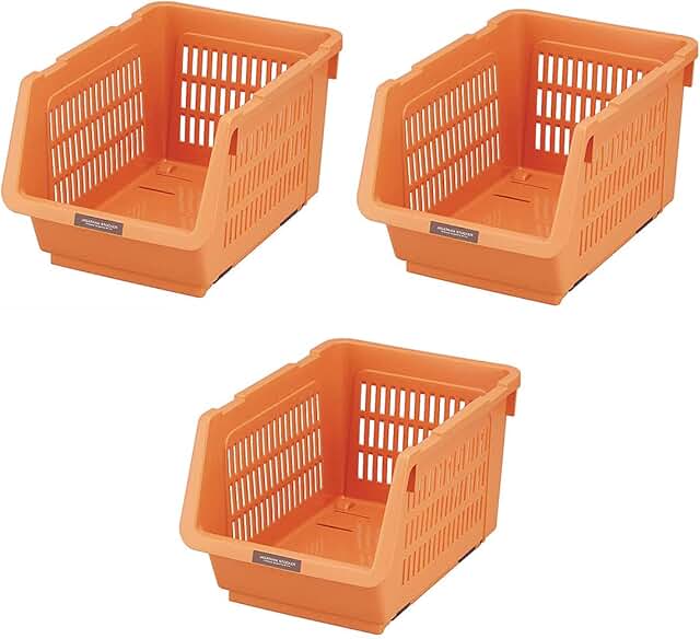 Set of 3 Japanese Stackable Kitchen Storage Bins