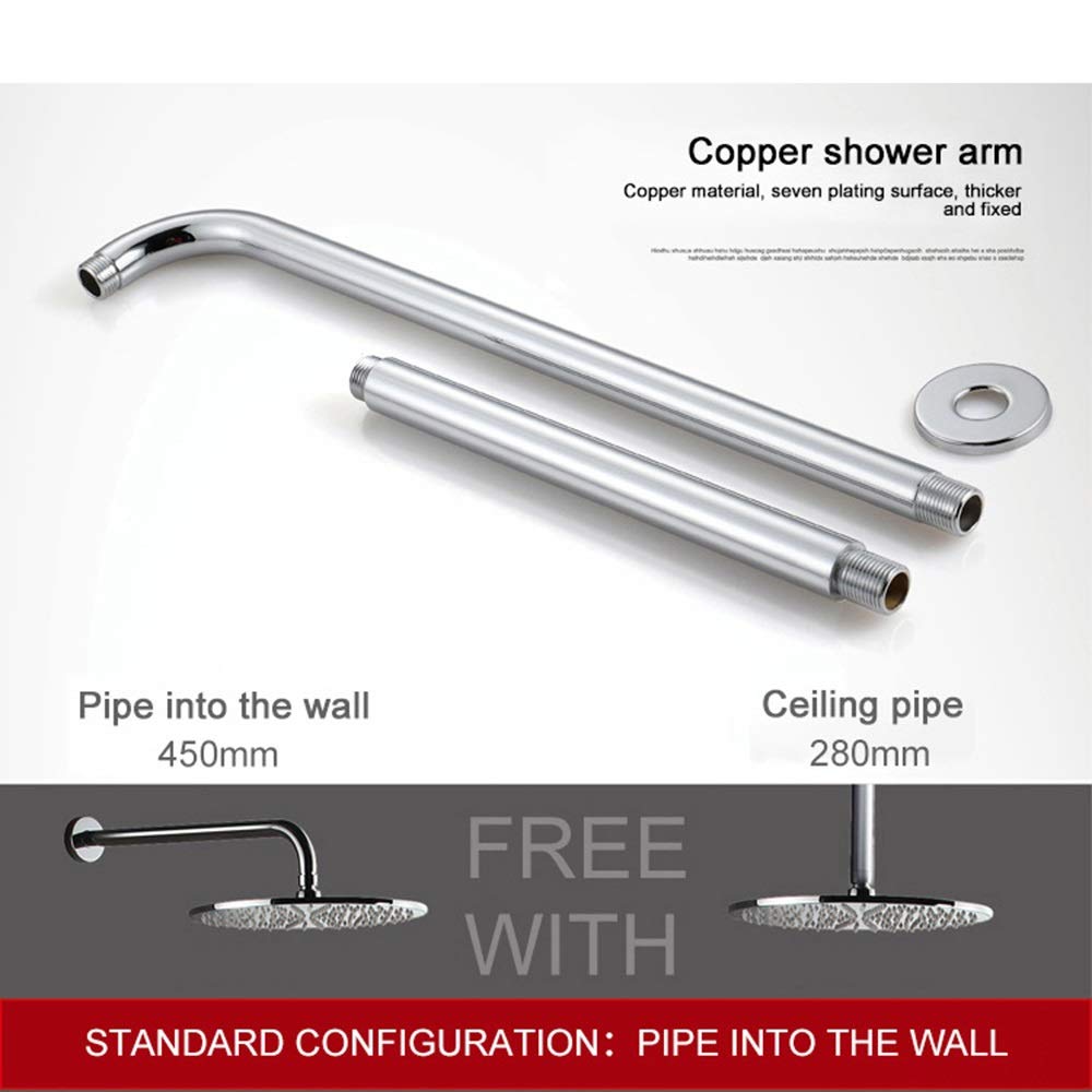 Shower Head Single Function Wall-Mounted Hot and Cold 8 Inch Round Top Spray Copper Shower Faucet Silver Household Simple Embedded Box