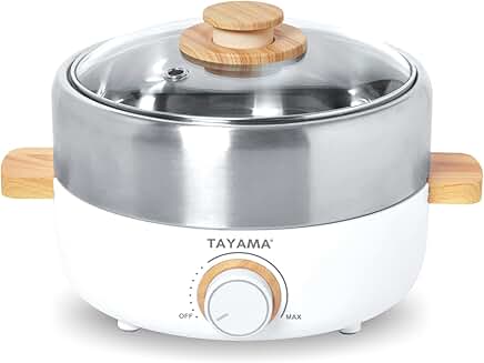 2.5 Quart White Electric Nonstick Multi-Cooker with Hot Pot and Grill