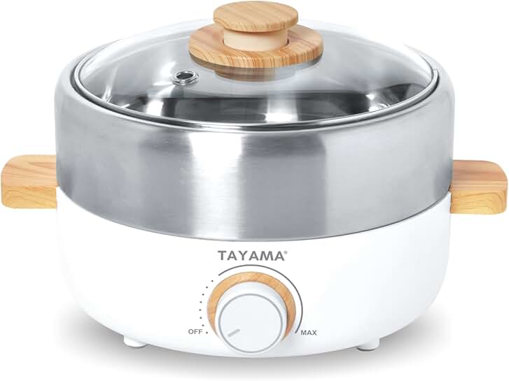 2.5 Quart White Electric Nonstick Multi-Cooker with Hot Pot and Grill