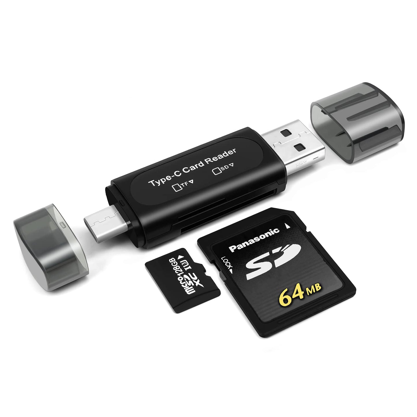 4-in-1 USB C SD Card Reader for Micro SD and SD Cards