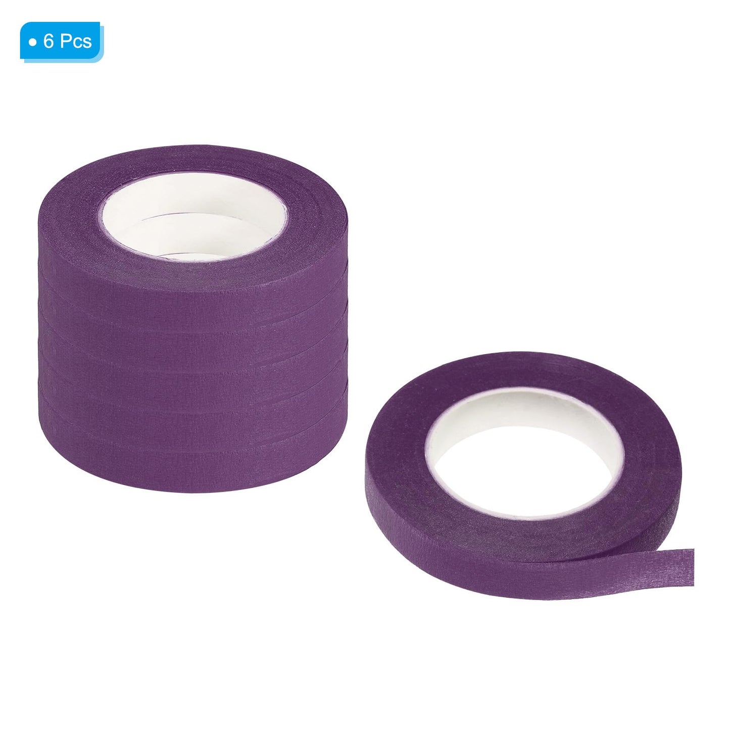 Vibrant Purple Floral Tapes 6 Rolls 27 Meters