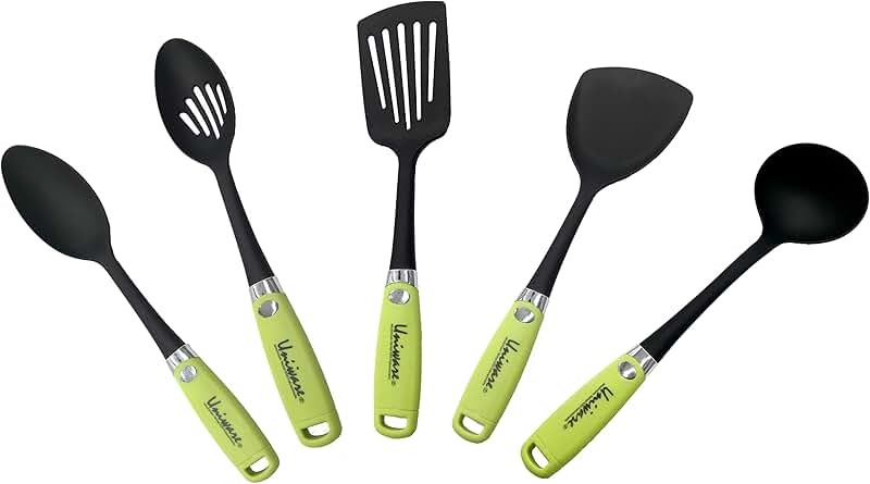 Set of 6 Natural Acacia Wooden Cooking Spoons