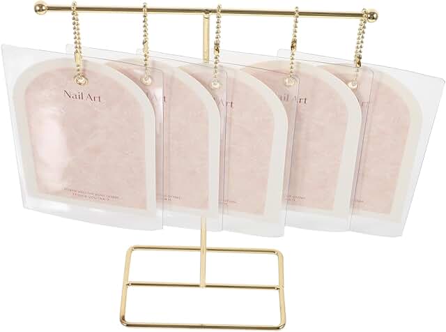 Salon Nail Art Display Cards with T-Shape Stand