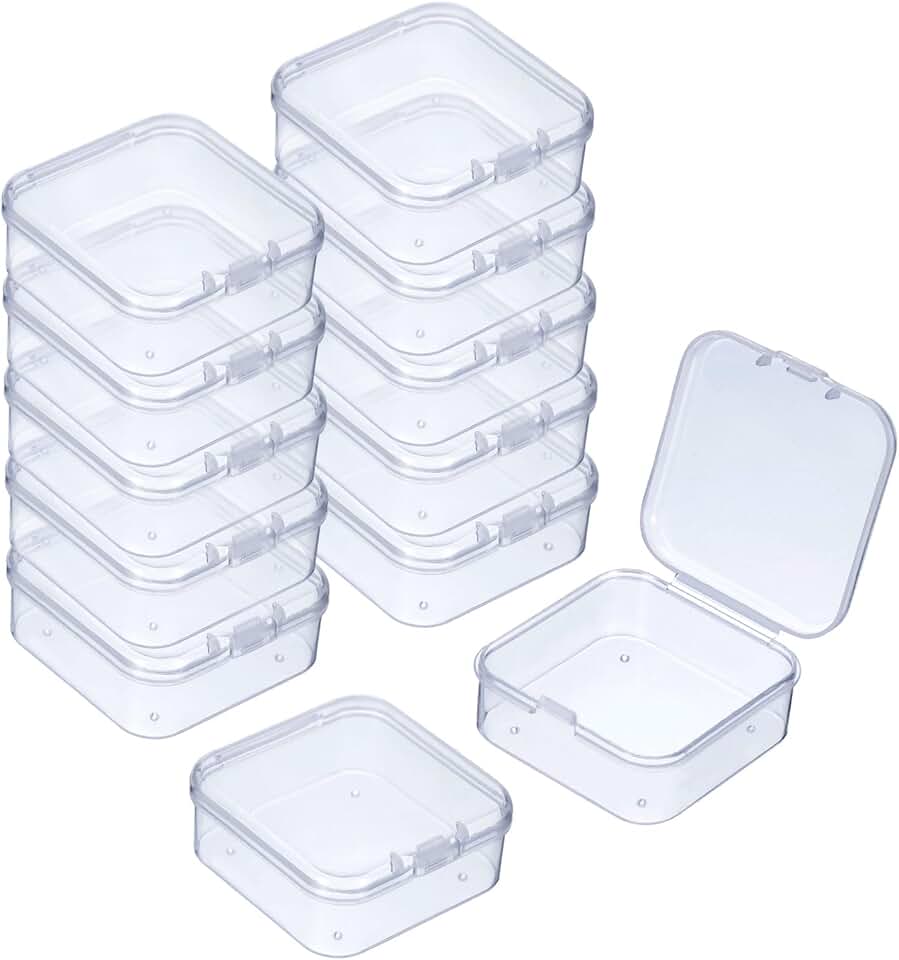 72 Small Clear Plastic Bead Storage Containers