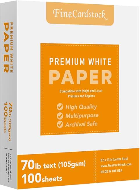 Bright White Multipurpose Paper, 8.5 x 14, 70lb, 100 Sheets