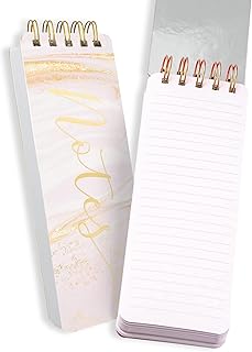 Pink Marble Spiral Memo Pad with 300 Pages