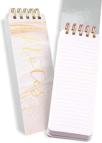 Pink Marble Spiral Memo Pad with 300 Pages
